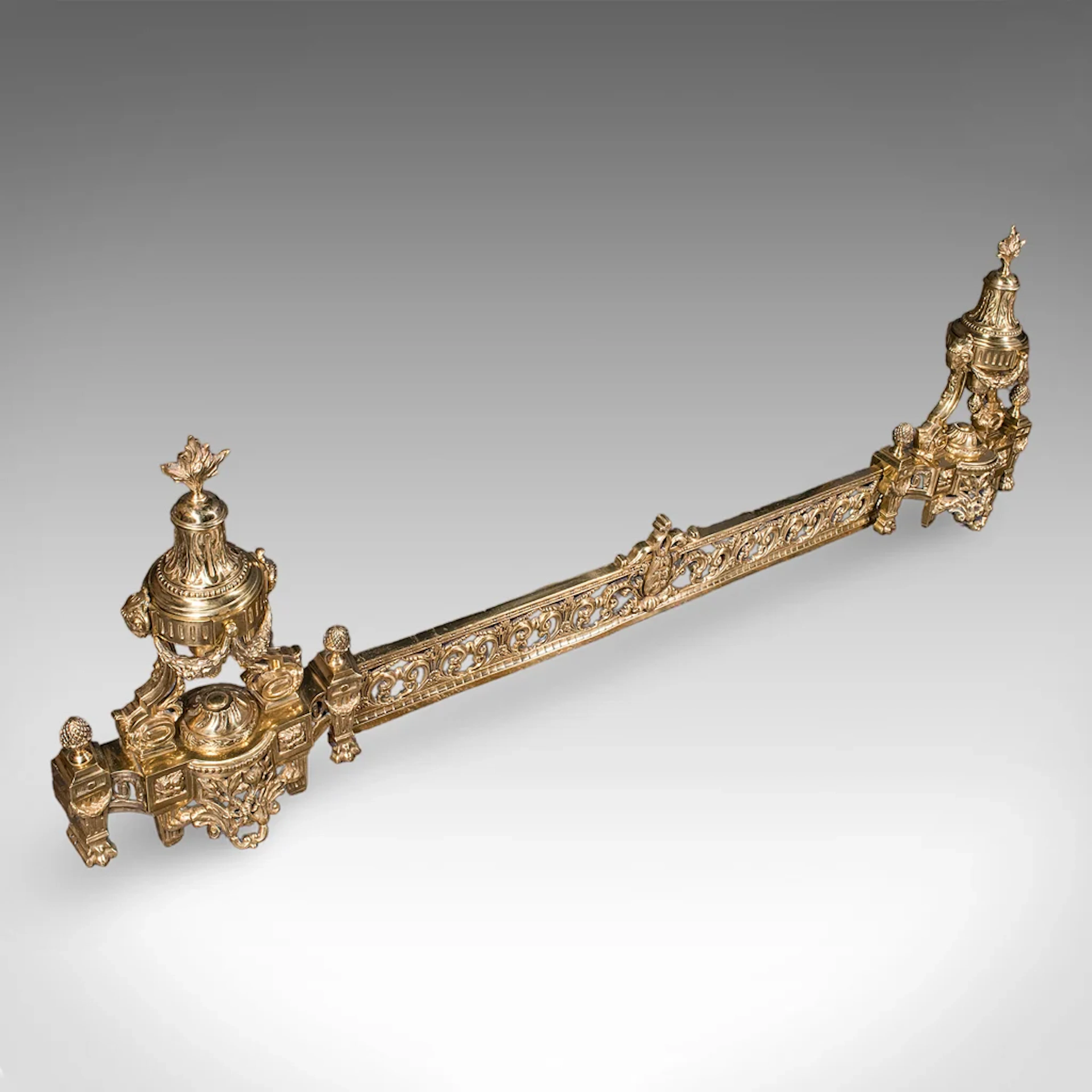 Antique Adjustable Fire Curb, English Hearth Fender, Great Exhibition
