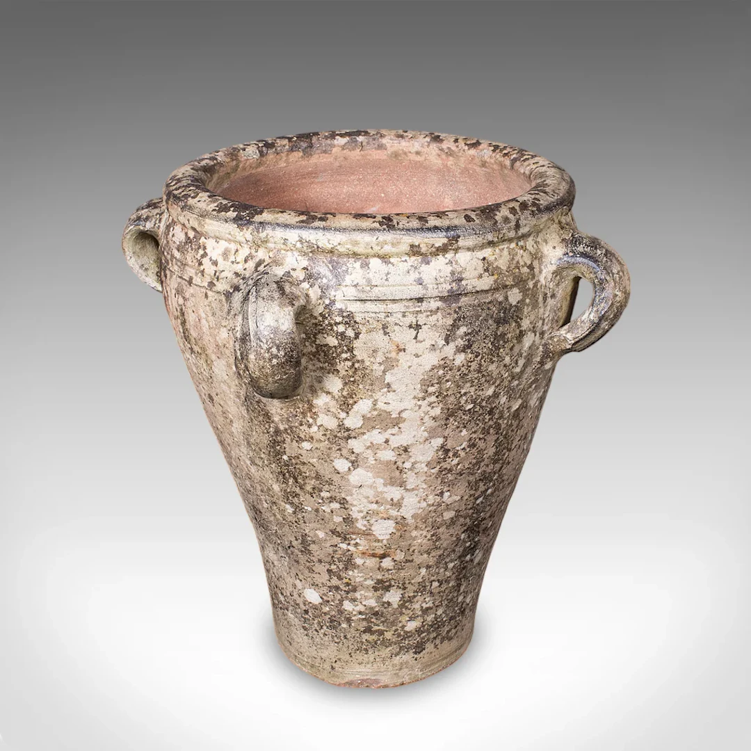 Antique Weathered Tuscan Planter, Italian, Terracotta, Garden Accent, Victorian