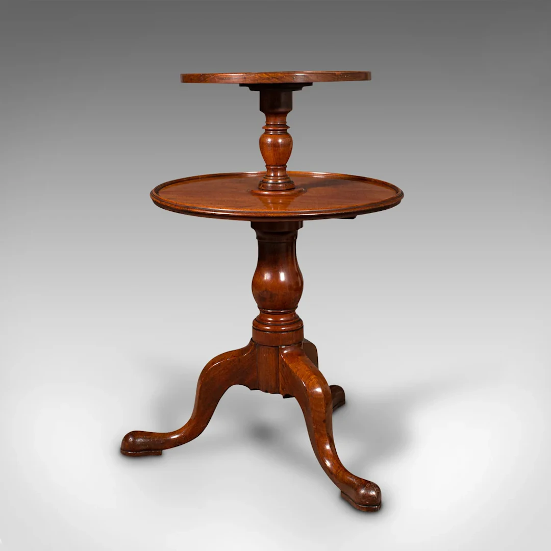 Antique Country House Dumb Waiter, English, 2-Tier Serving Table
