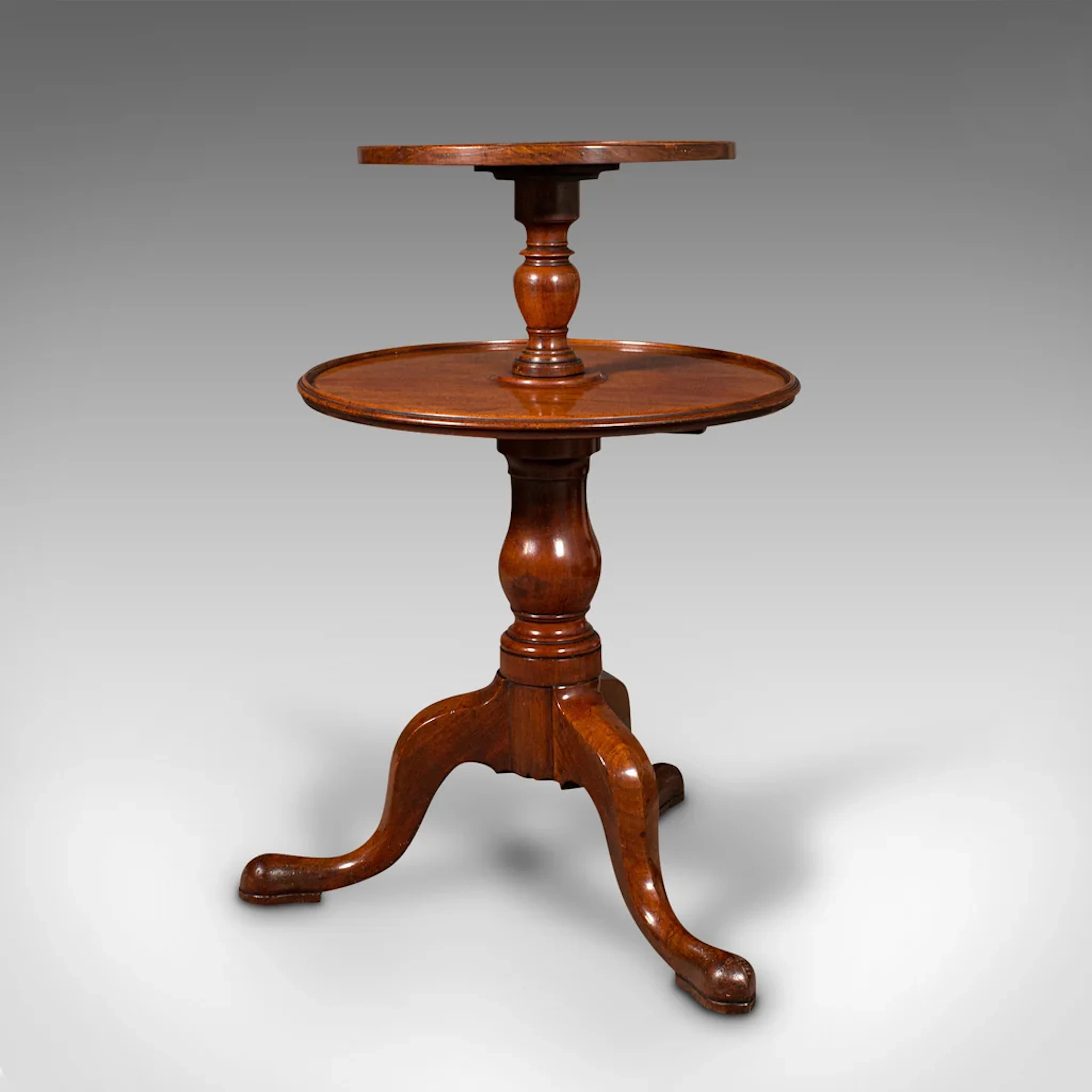 Antique Country House Dumb Waiter, English, 2-Tier Serving Table