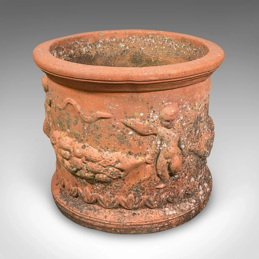 Antique Patio Jardinière, English, Terracotta, Veranda Planter Pot, Edwardian