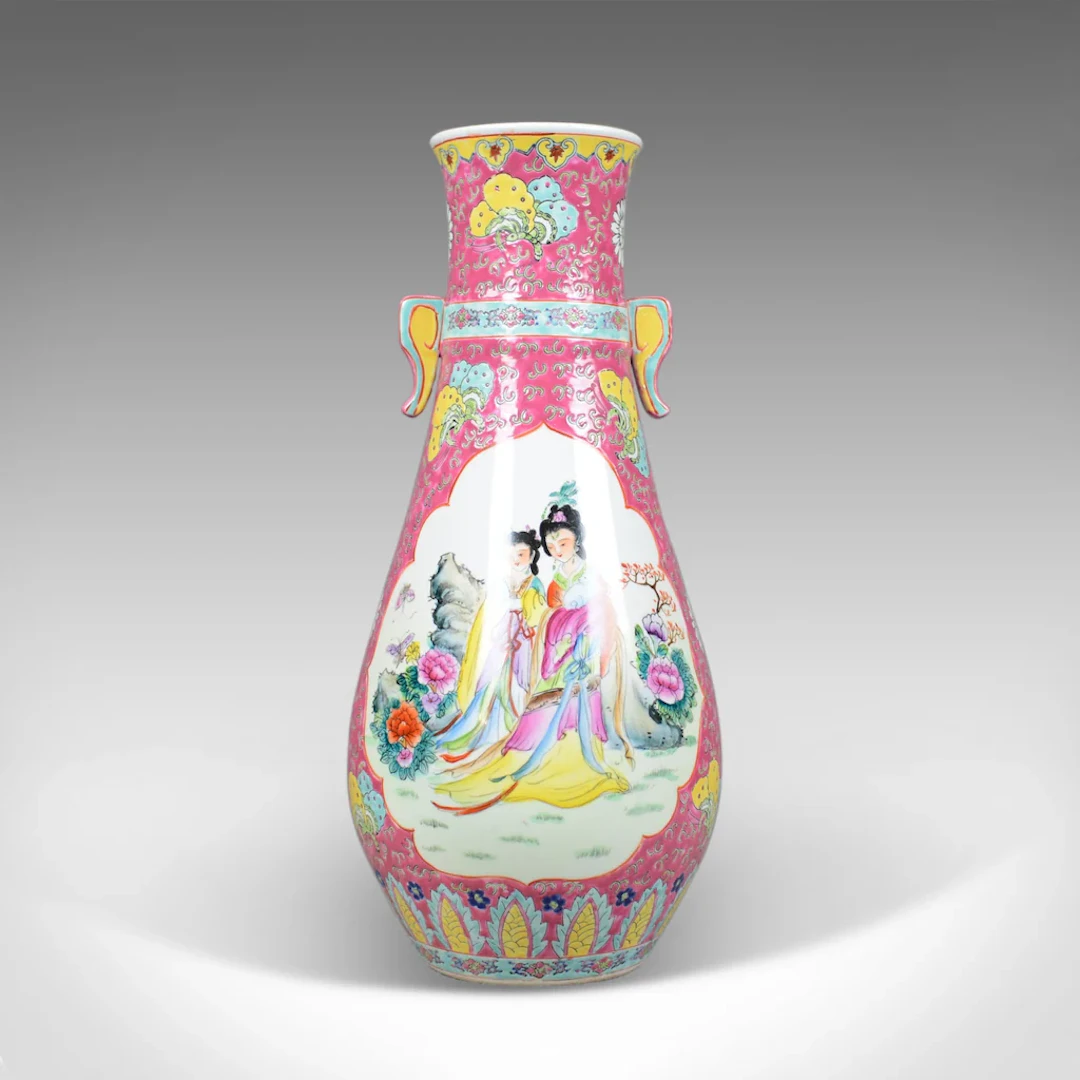 Large, Vintage, Japanese Baluster Vase, Decorative Oriental, Ceramic Urn C20th