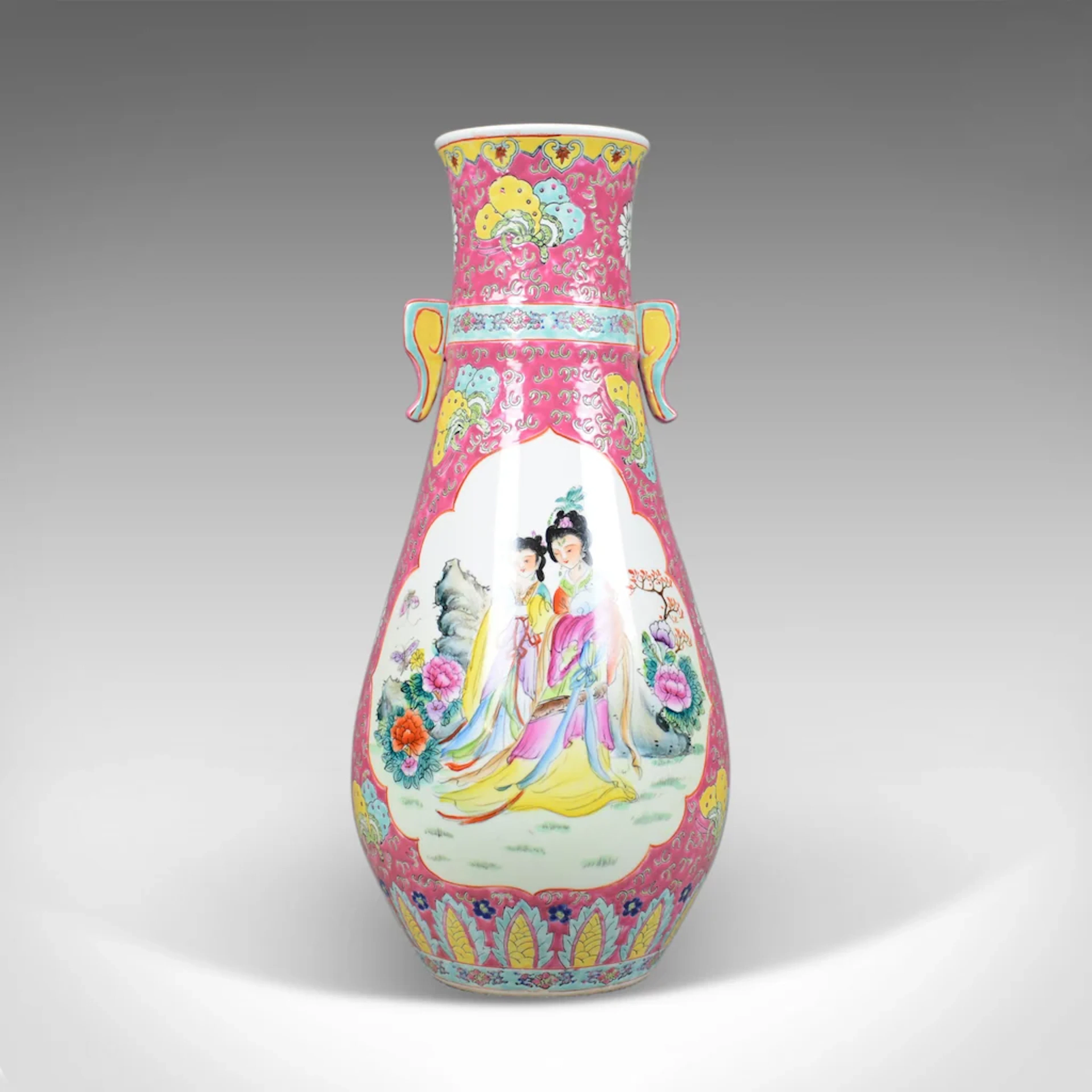 Large, Vintage, Japanese Baluster Vase, Decorative Oriental, Ceramic Urn C20th