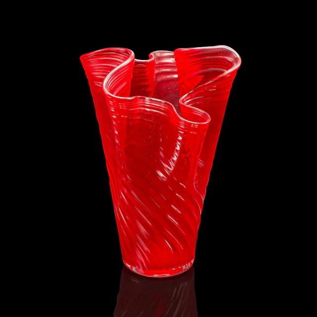 Large Vintage Display Vase, Italian, Murano Art Glass, Flower Sleeve