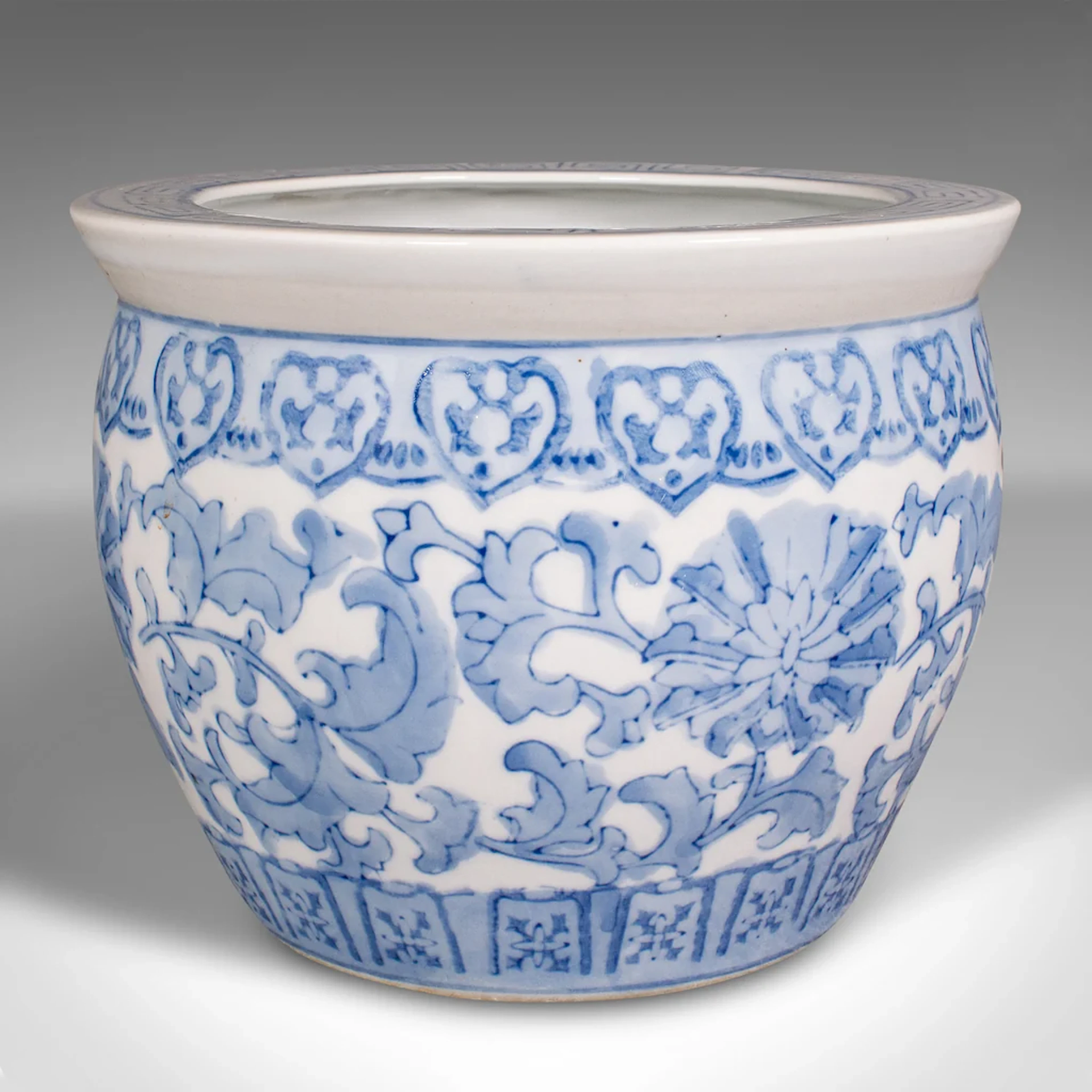 Small Vintage Planter, Chinese, Ceramic, Jardiniere, Art Deco, Mid