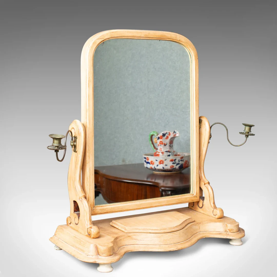Antique Dressing Table Mirror, English Victorian, Vanity, Toilet