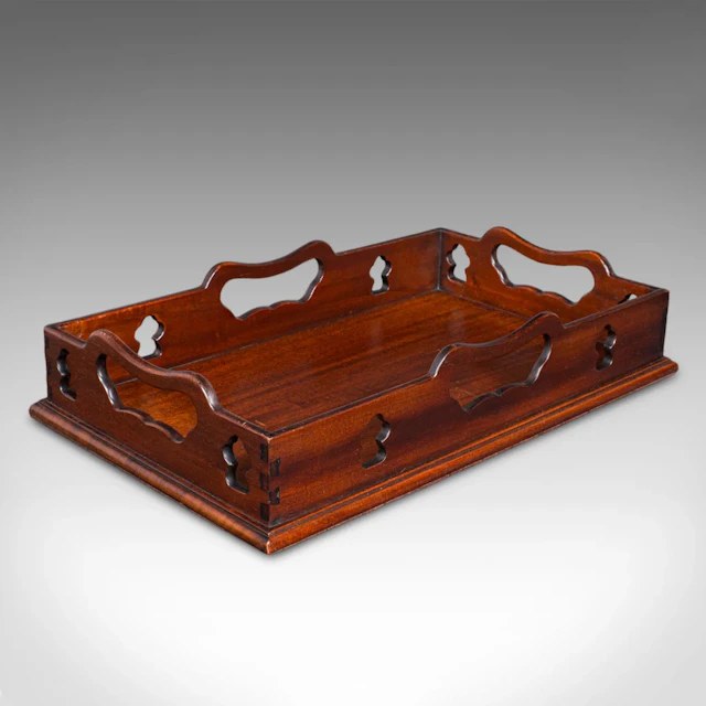 Vintage Decorative Serving Tray, English, Cocktail Platter, Georgian Revival