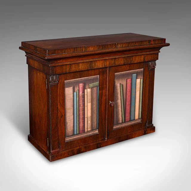 Antique Bachelor's Book Cabinet, English, Tabletop Repository, William IV, 1835