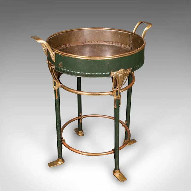 Antique Bottle Cooler, French Brass, Cocktail Party, Jardiniere Stand