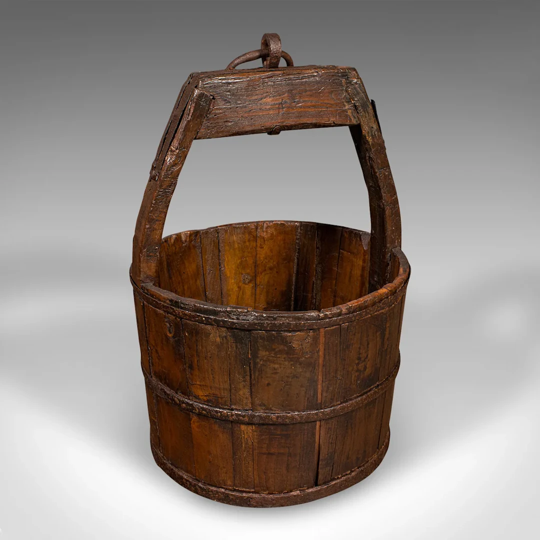Large Antique Country Garden Well Bucket, English, Planter, Georgian