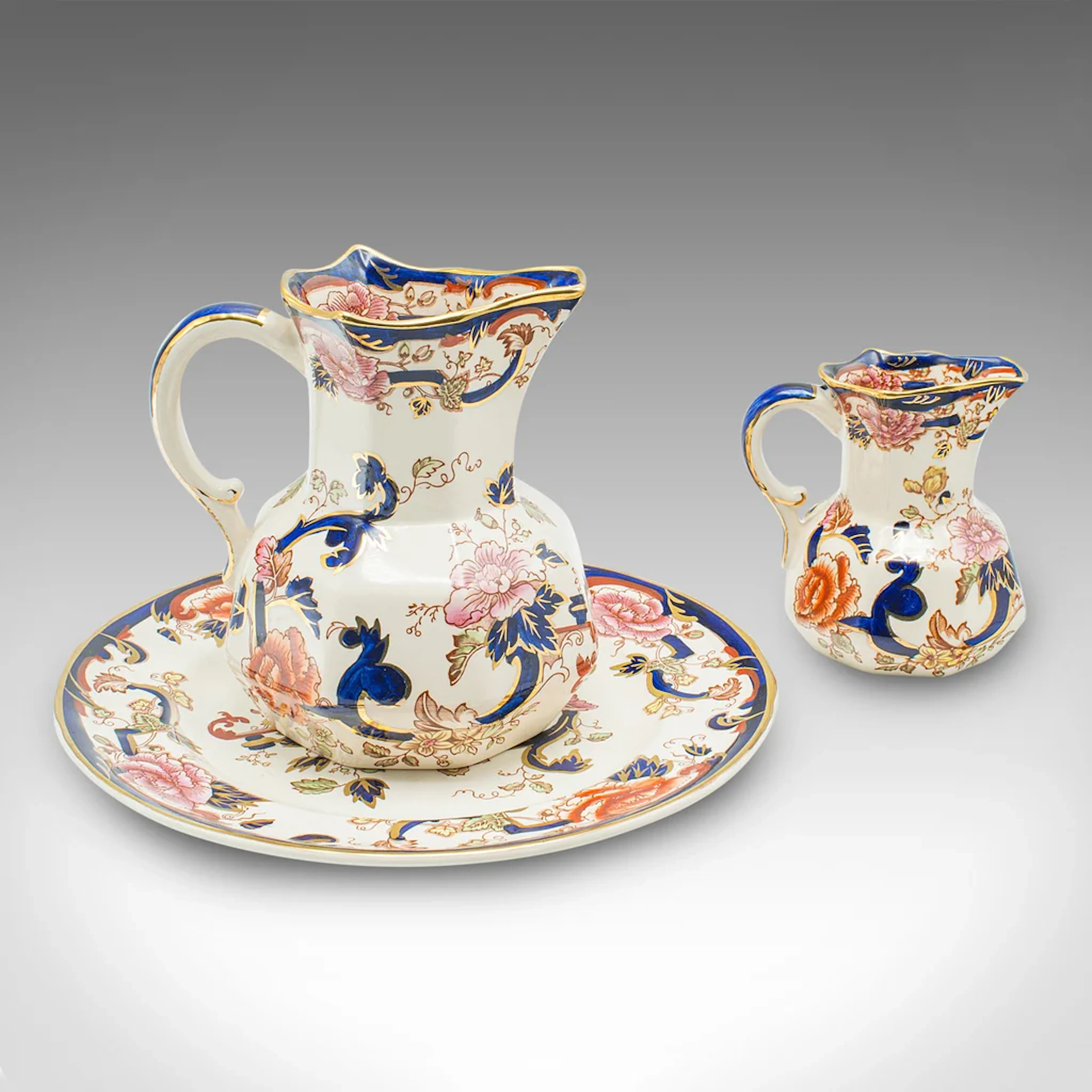 Vintage Dessert Serving Set, English Ceramic, Decorative Cake Plate