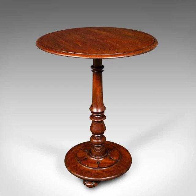 Antique Tilt Top Wine Table, English, Side, Lamp, Occasional, William