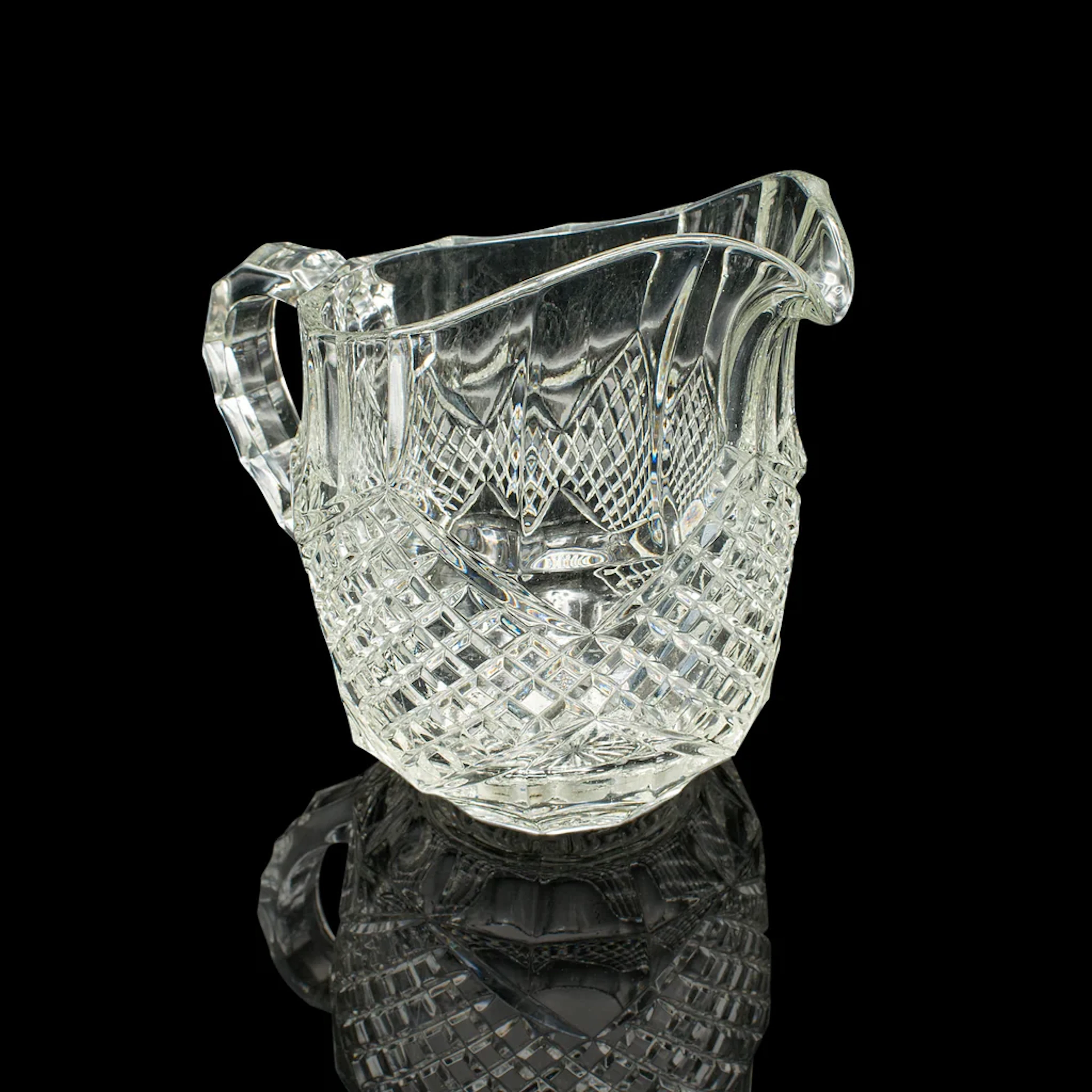 Vintage Cocktail Pourer, English, Cut Glass, Punch Jug, Mid Century, Circa 1960