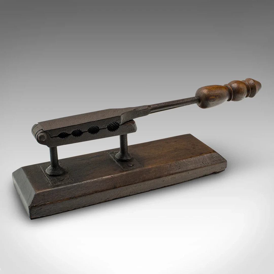Antique Apothecary Cork Compressor, English, Oak, Wine Bottle, Press, Georgian