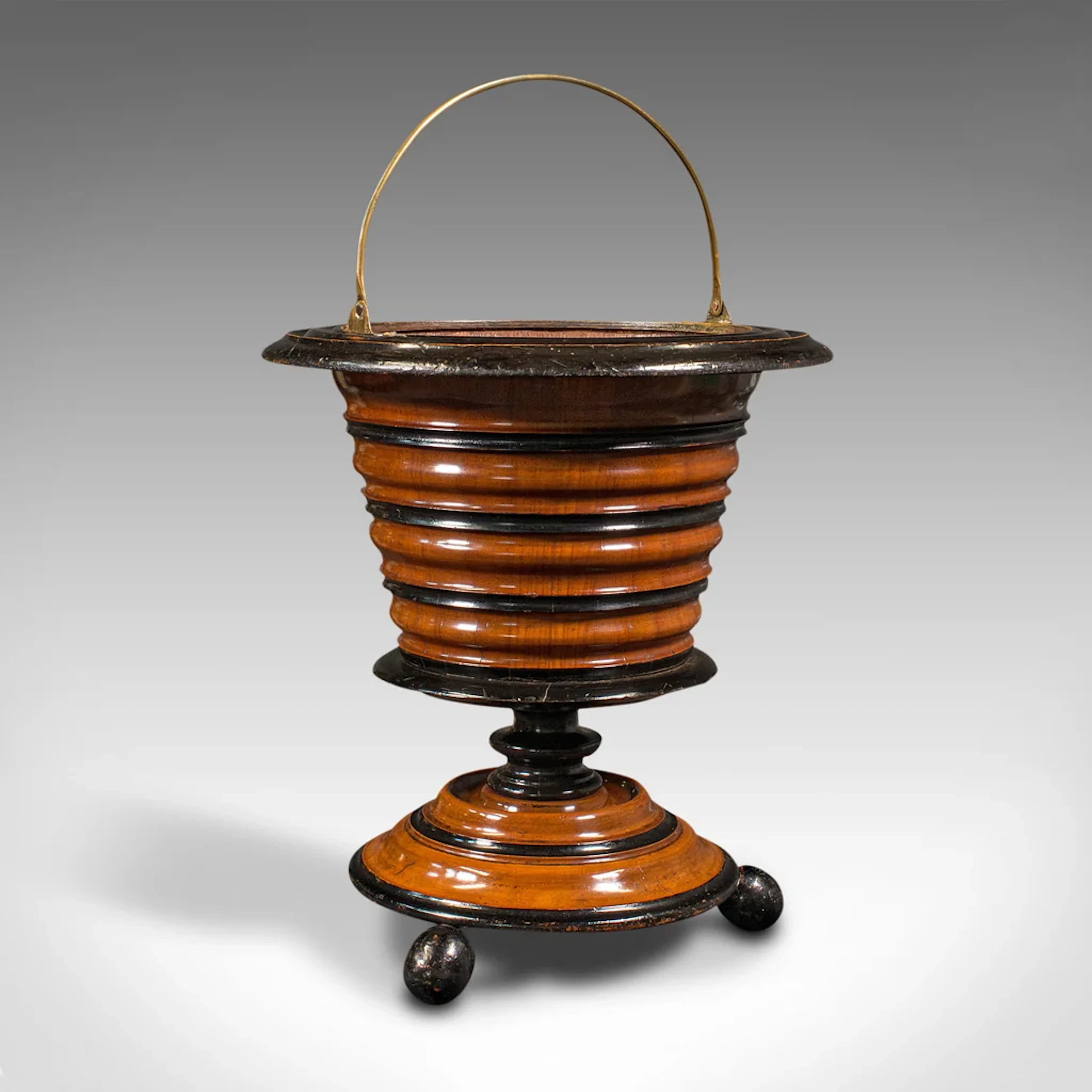 Antique Fireside Store, Dutch, Walnut, Jardiniere, Log Bin, Victorian, C.1900