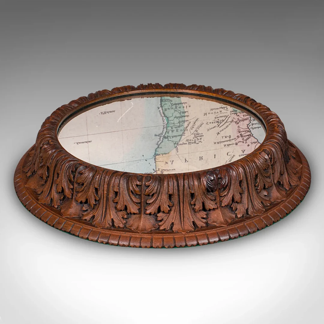 Antique Cake Display Stand, German, Oak, Mirrored Gateau Centrepiece, Victorian