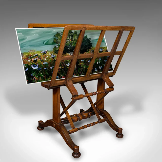 Antique Artist's Folio Stand, English, Architect's Picture Rack, Regency