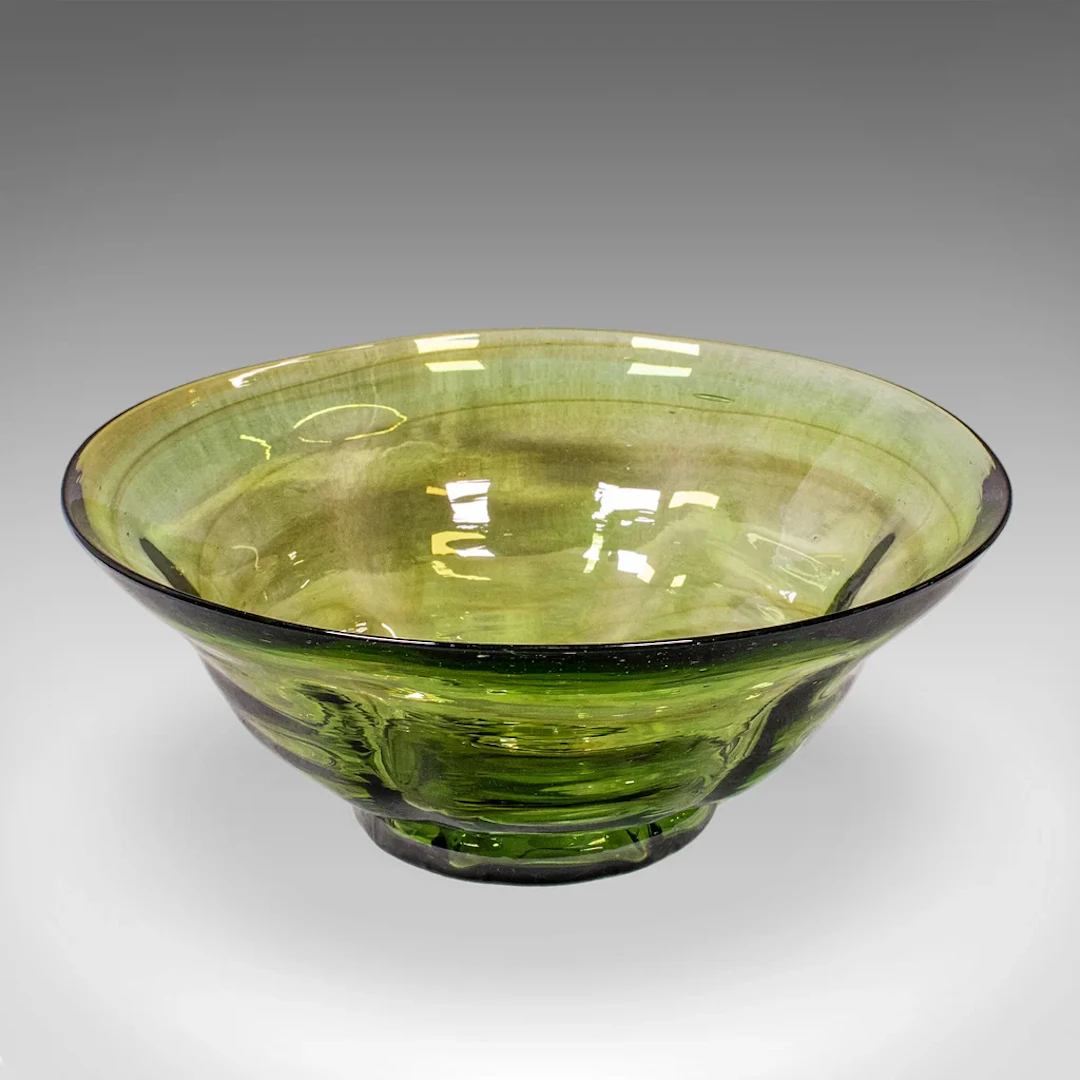 Vintage Mid Century Modern Fruit Bowl, Continental, Art Glass Serving
