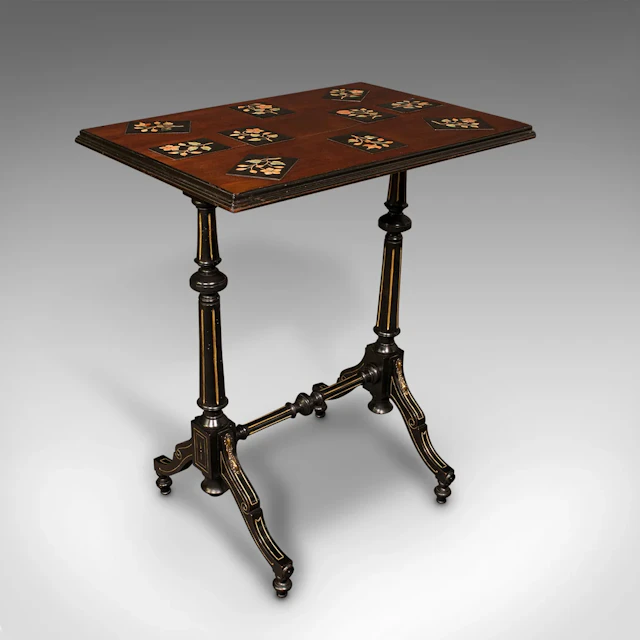 Antique Specimen Table, English, Inlaid, Occasional, Aesthetic Period