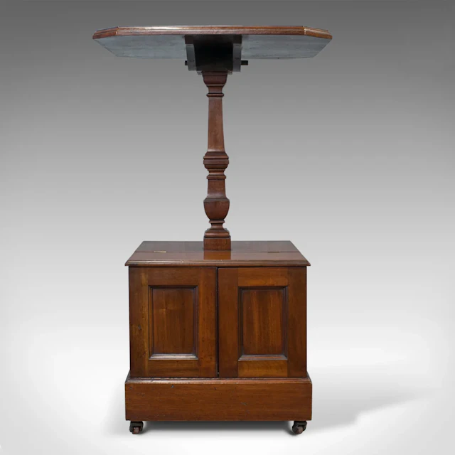 Antique Purdonium, Table and Coal Box, English, Walnut, Early 20th