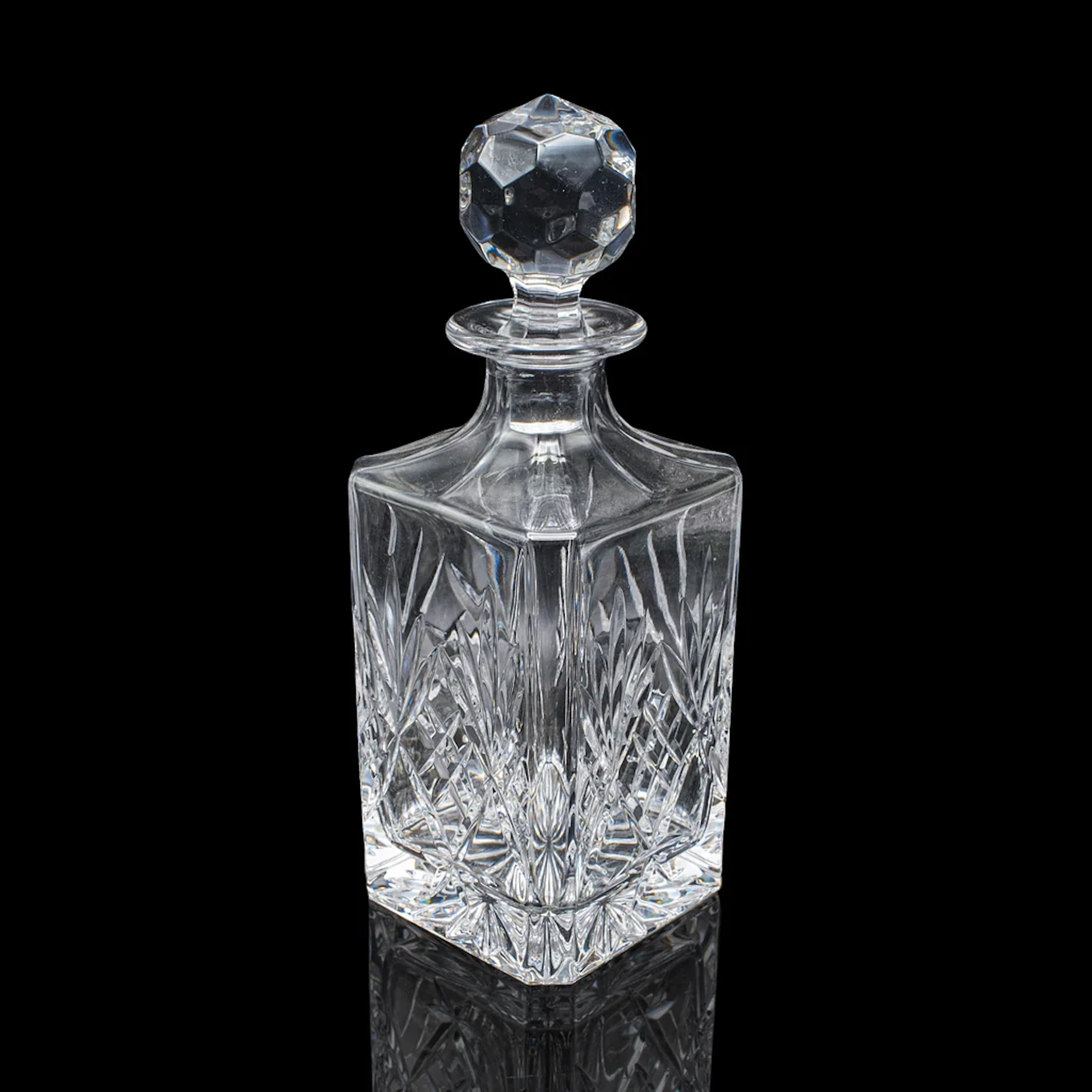 Vintage Whisky Decanter, English, Cut Glass, Scotch, Spirits, Brandy
