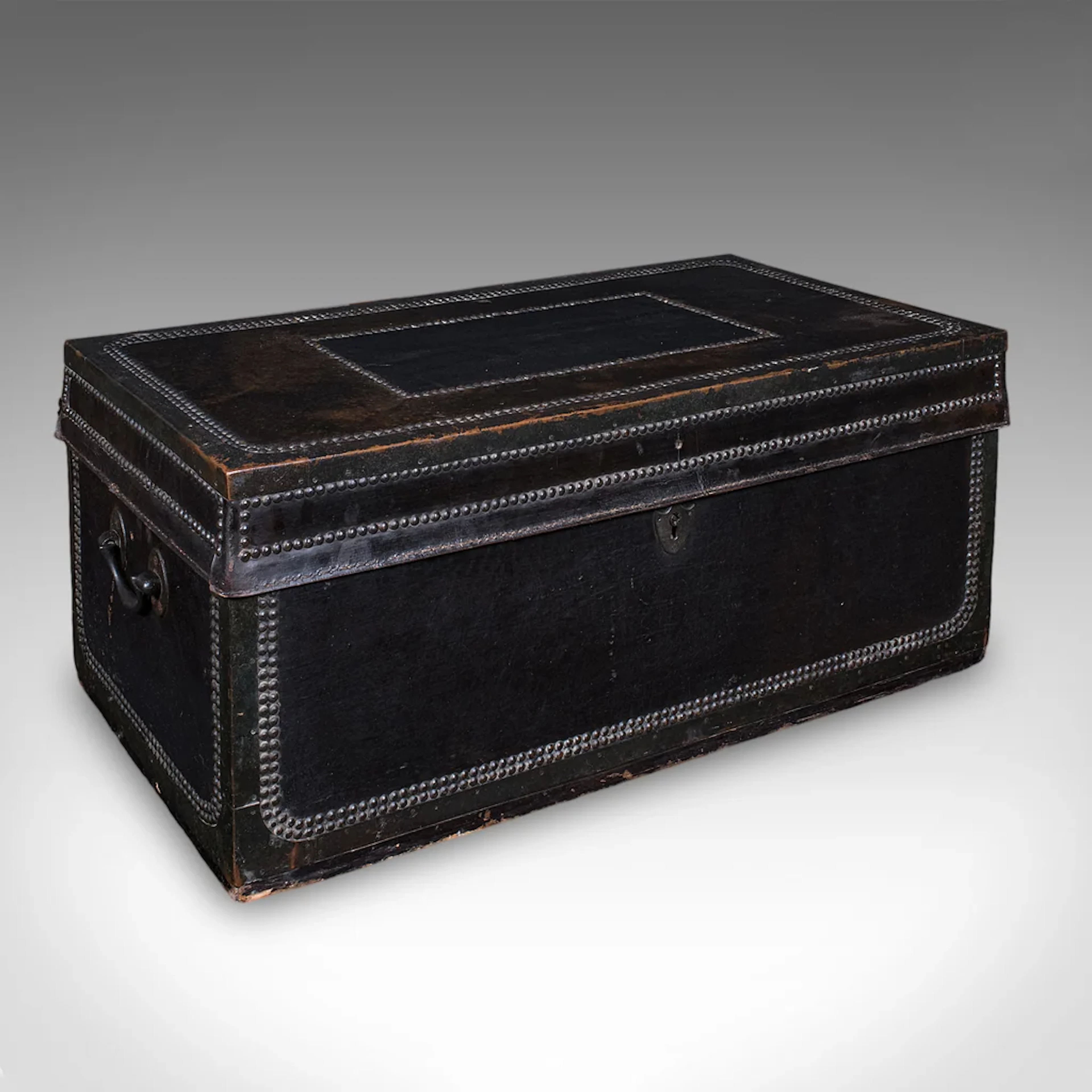 Antique Windsor Trunk, English, Leather, Camphorwood Chest, High Victorian