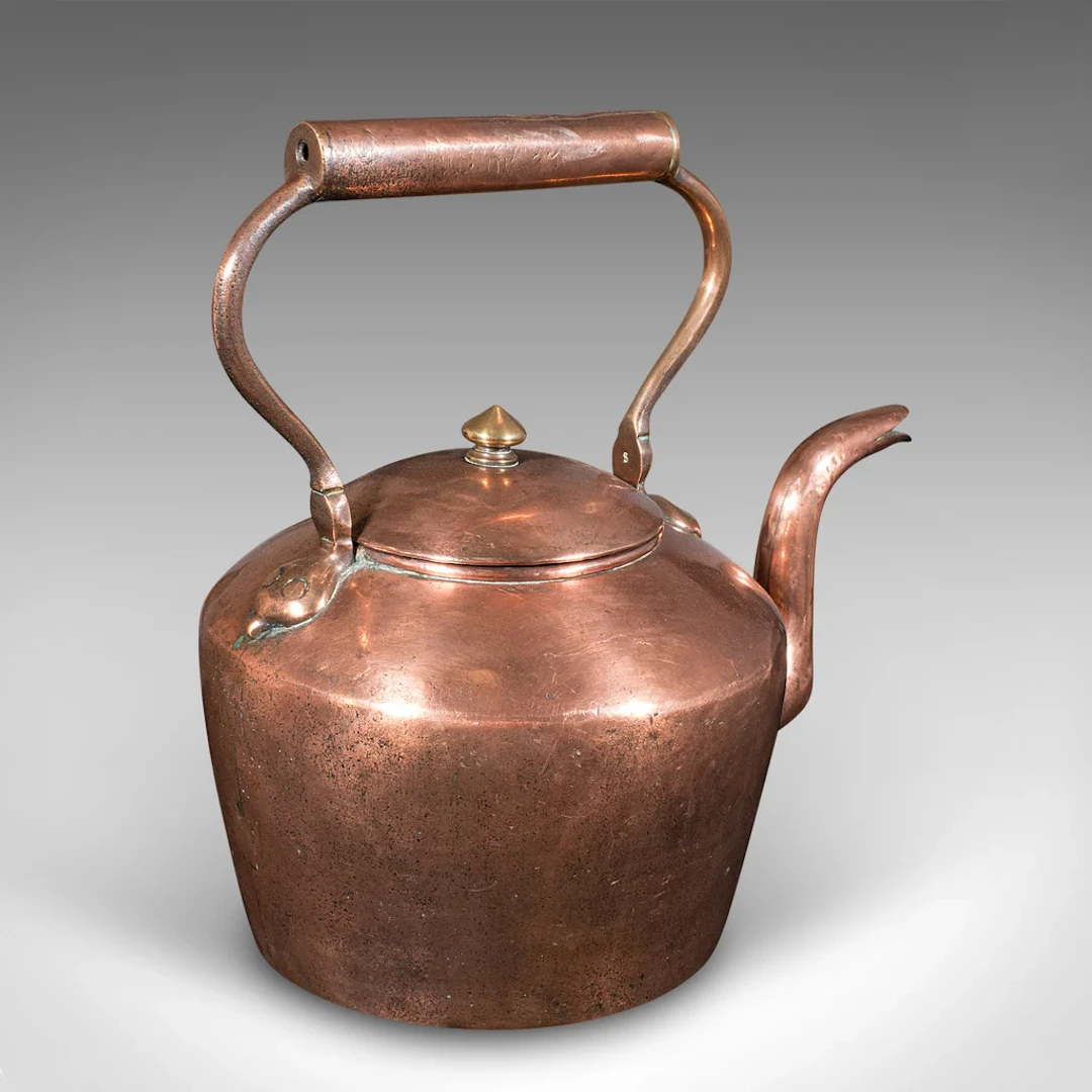 Antique Fireplace Kettle, English, Copper, Hearth Warmer, Victorian, Circa 1870