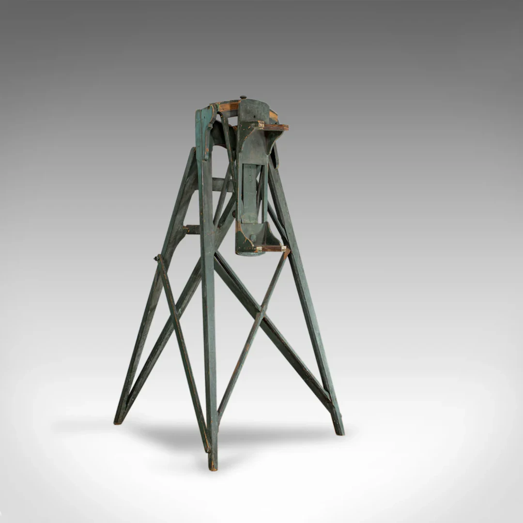 Large, Antique Telescope Tripod, English, Pine, Observatory, Rack, Circa 1900