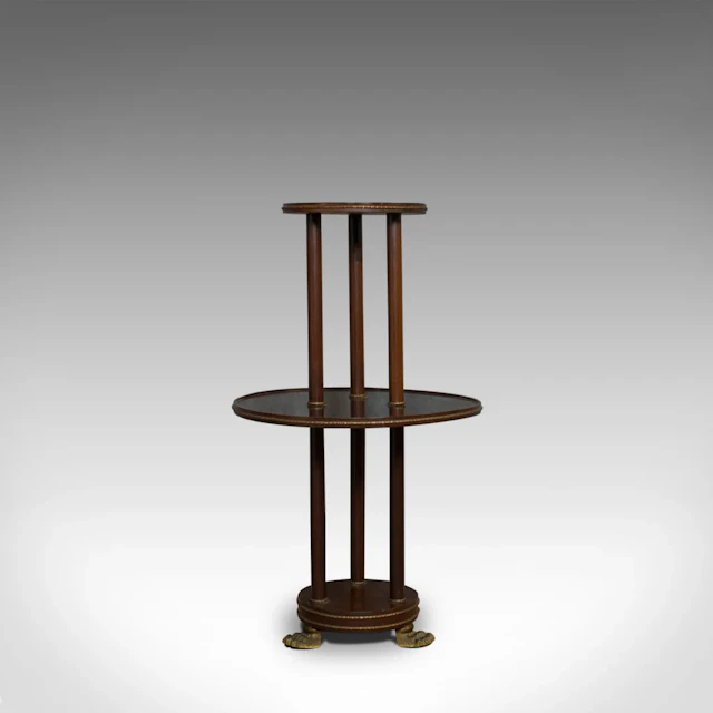 Antique Dumb Waiter, English, Victorian, Mahogany, Tiered, Empire, Circa 1880