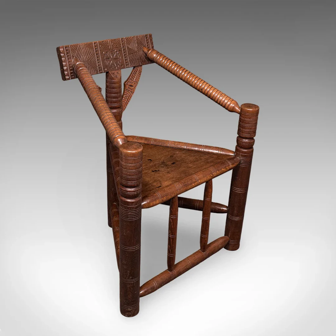 Antique Turner's Armchair, English, Old Saxon Chair, Oak, Elbow Seat, Victorian