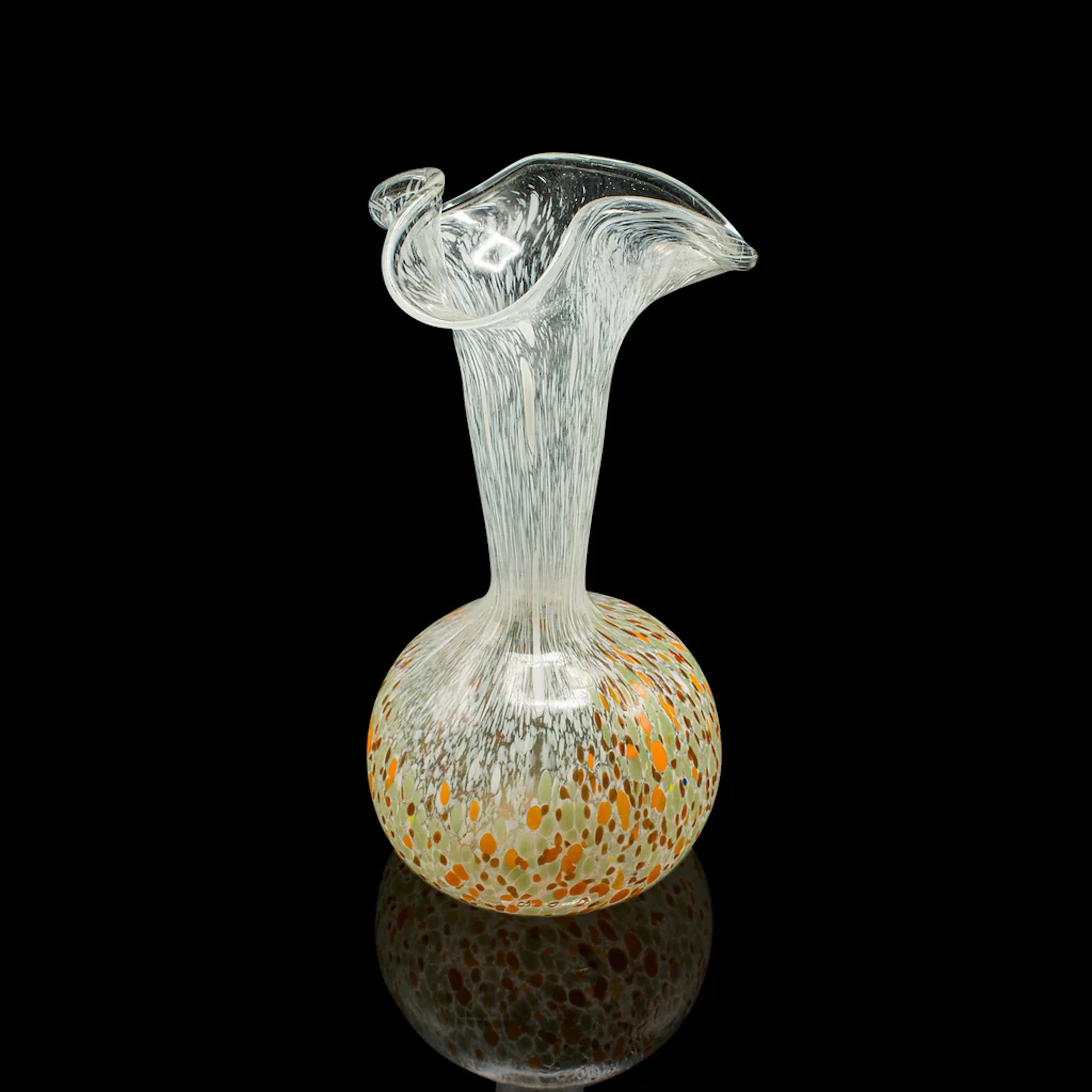 Vintage Display Vase, Continental, Art Glass, Posy Sleeve, Mid Century Modern
