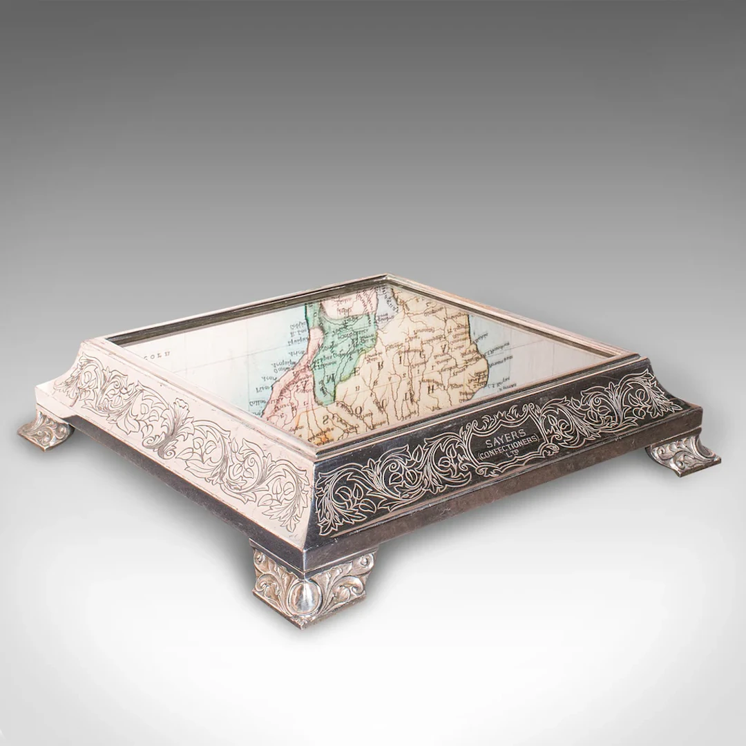 Vintage Mirrored Cake Display, English, Silver Plate, Shop, Wedding