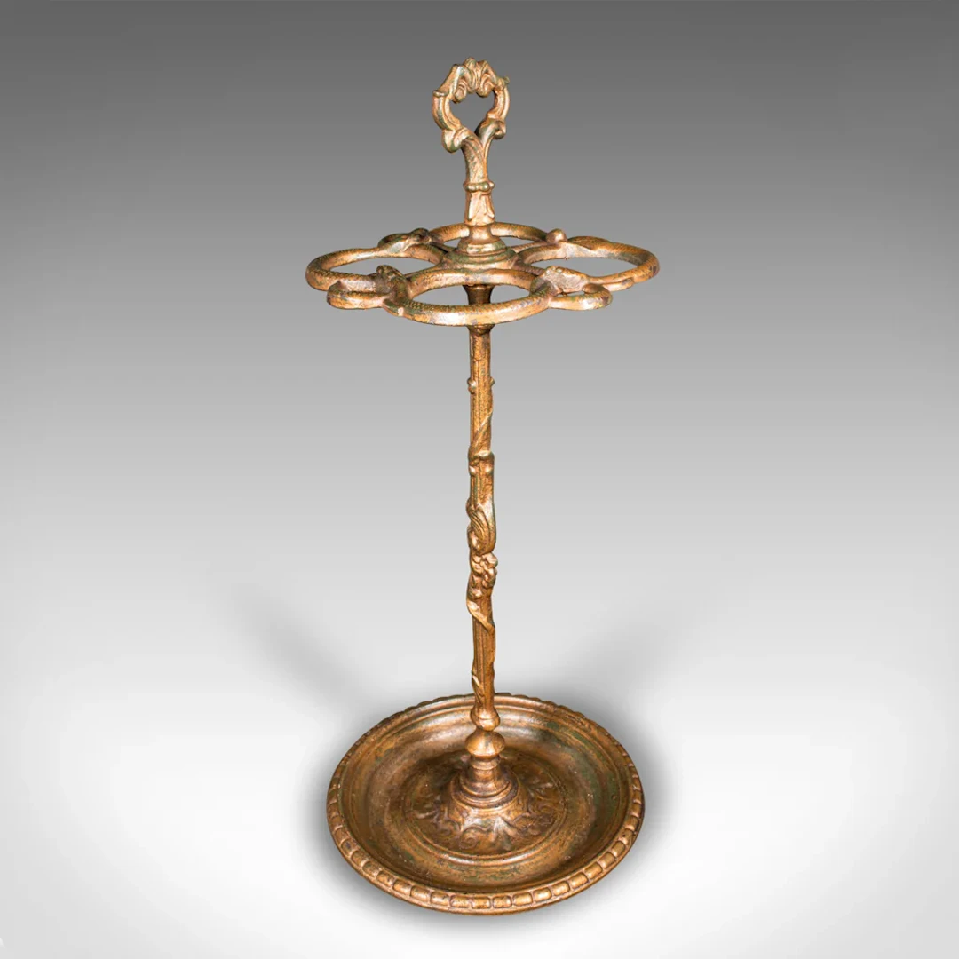 Antique Gentleman's Stick Stand, English, Hallway Umbrella Loop, Victorian