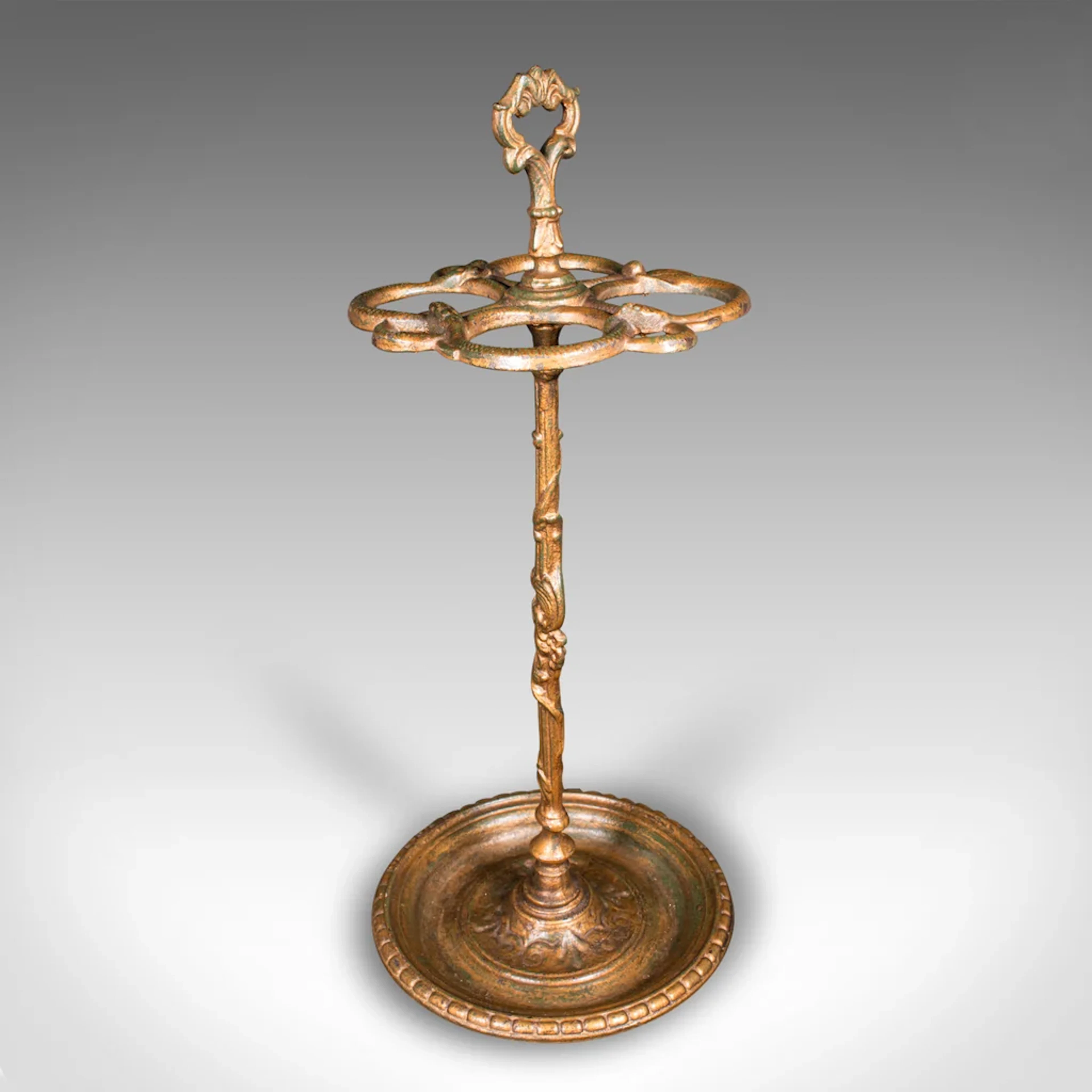 Antique Gentleman's Stick Stand, English, Hallway Umbrella Loop, Victorian
