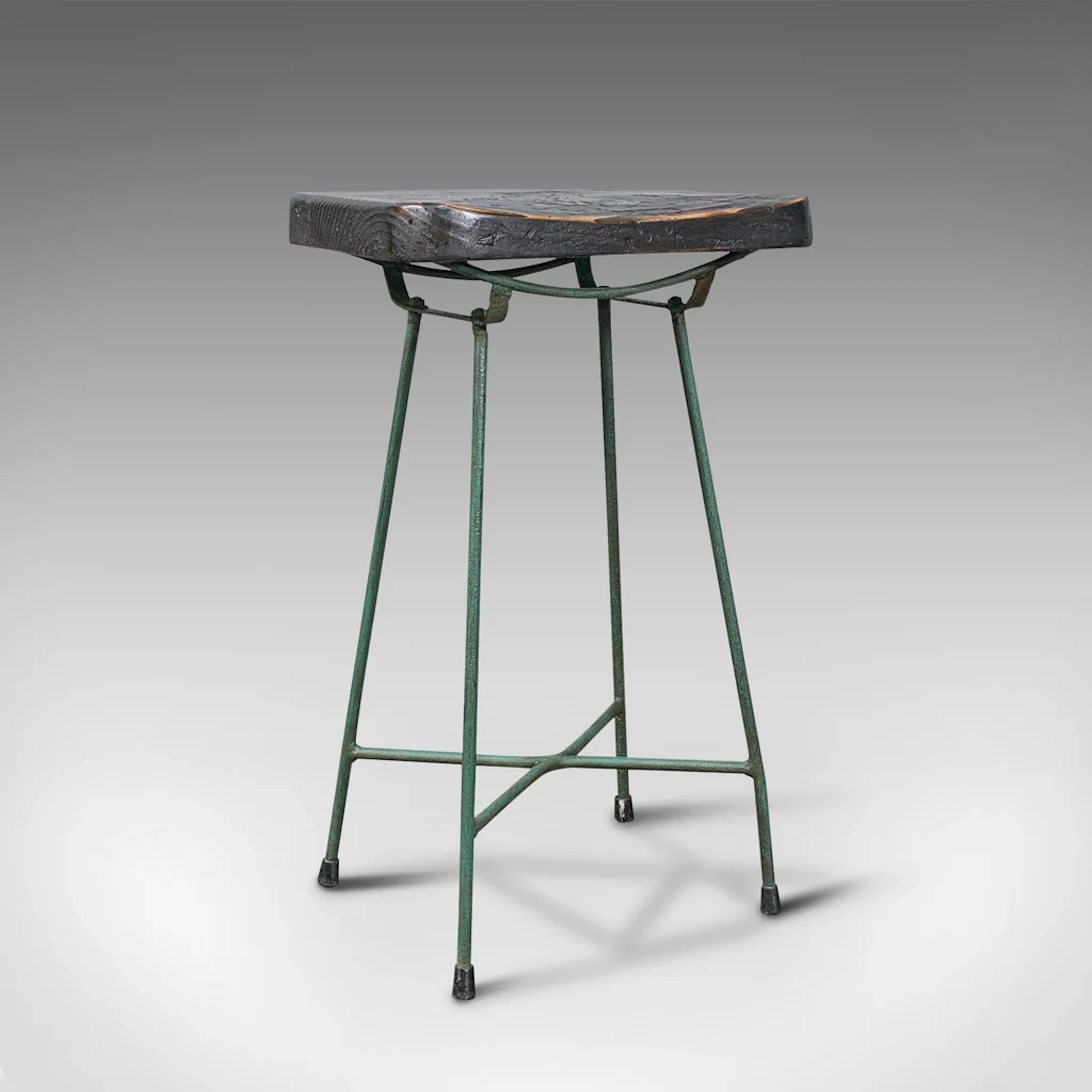 Vintage Munitions Factory Stool, English, Pine, Industrial Taste