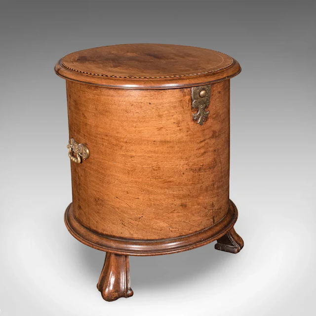 Antique Cellarette, English, Walnut Wine Cooler Stand, Side Table