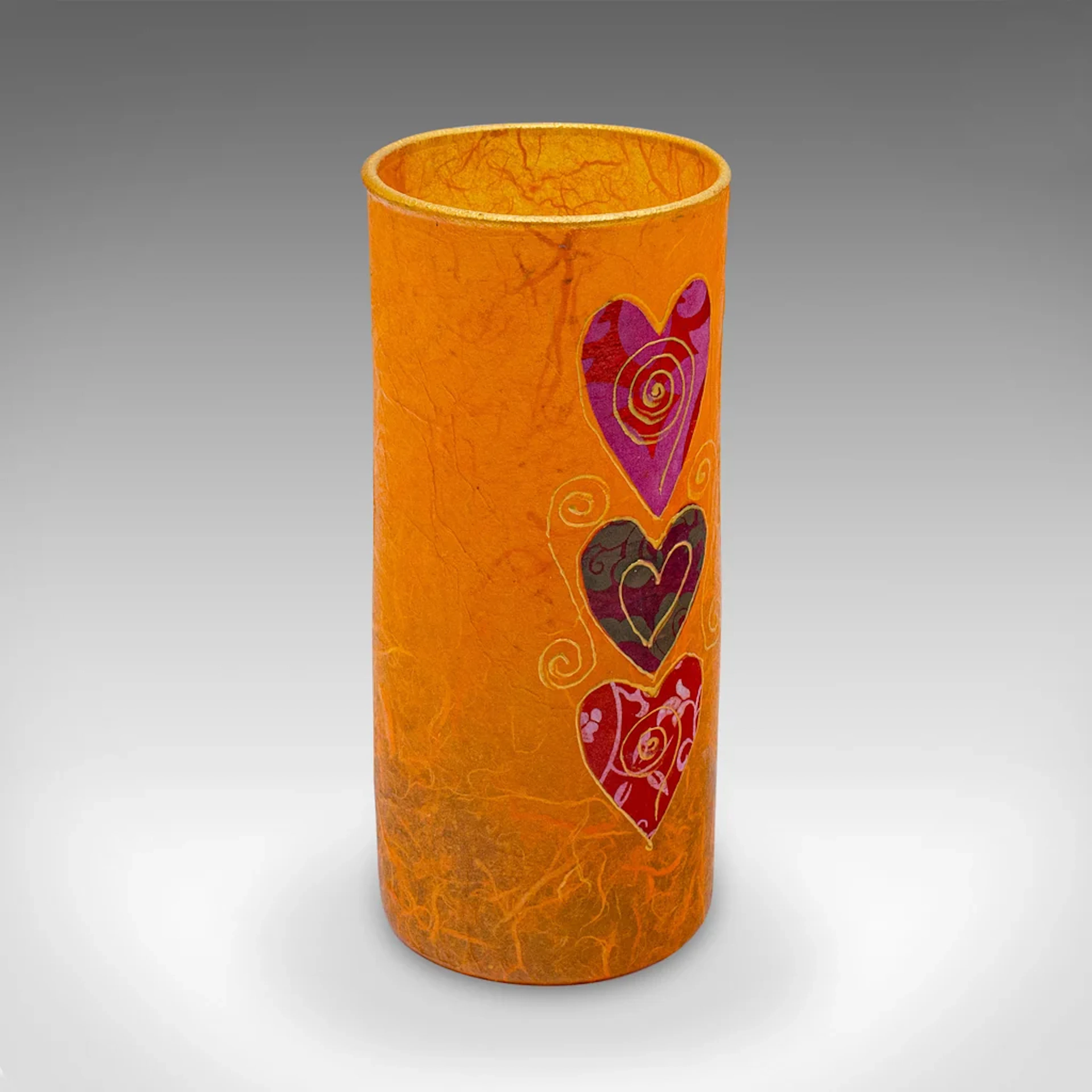 Small Contemporary Decorative Vase, English, Straw Silk Art Glass