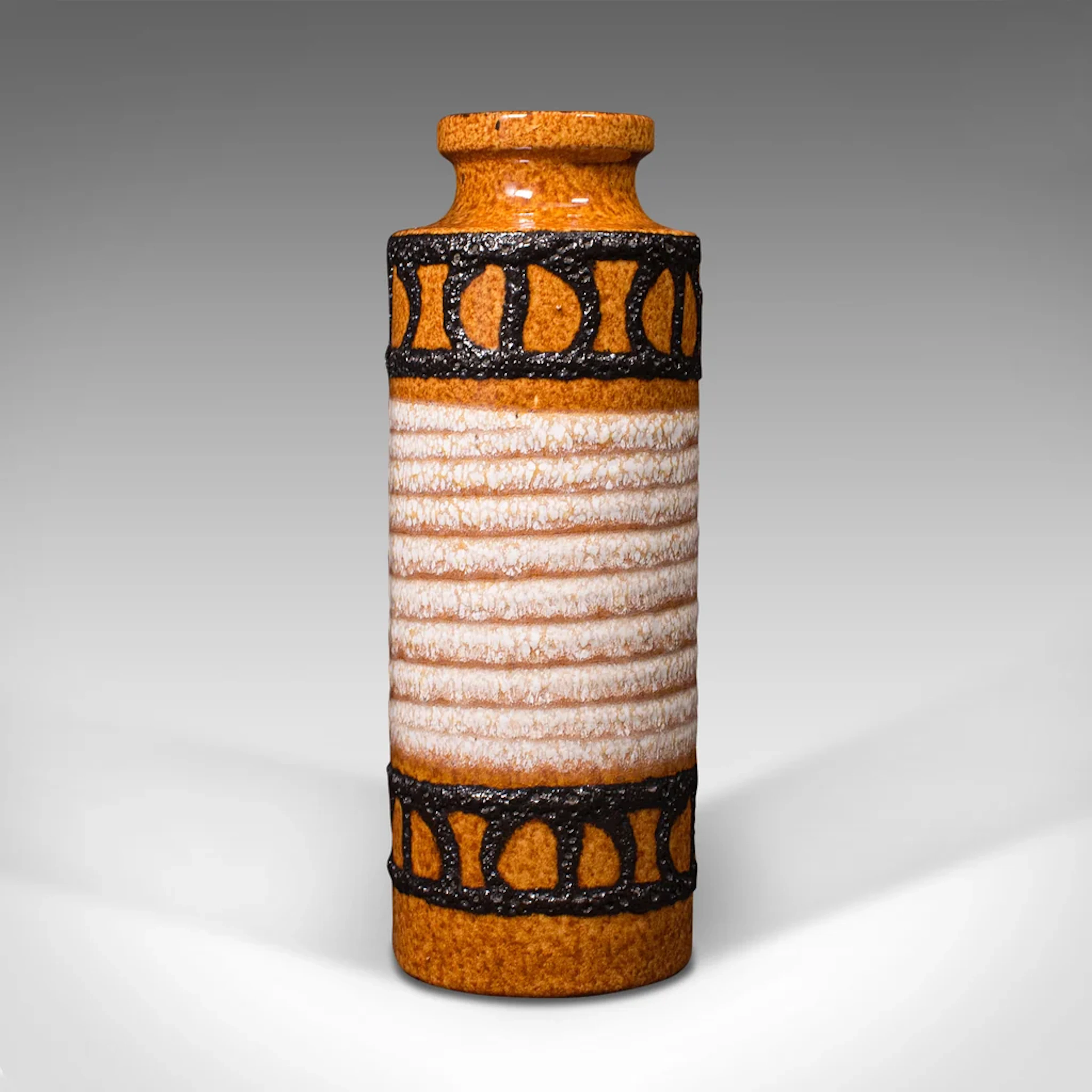 Small Vintage Decorative Posy Vase, German, Ceramic, Lava, Flower Pot, C.1960
