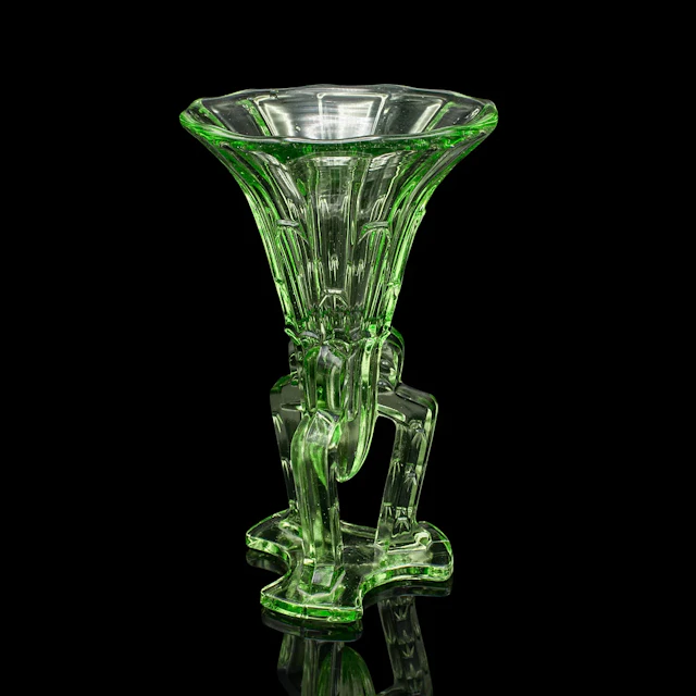 Small Vintage Rocket Vase, English Art Glass, Posy, Flower, Art Deco