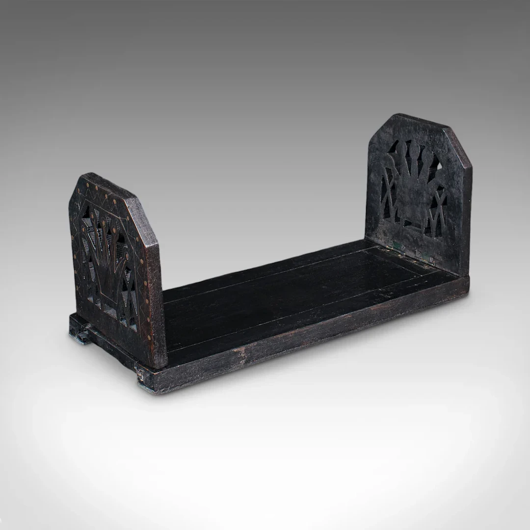 Antique Extending Book Slide, English, Ebonised, Novel Rest, Victorian, C.1870