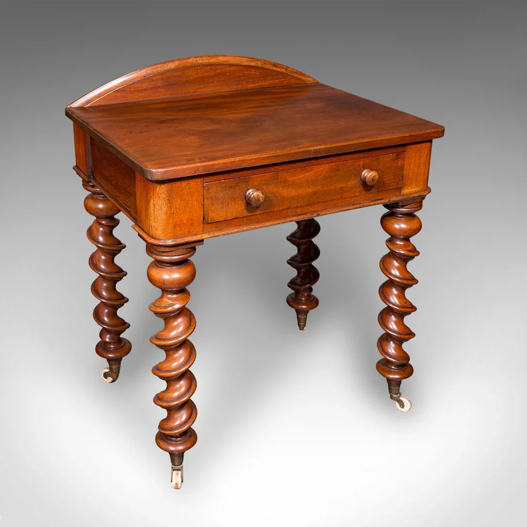 Antique Writing Desk, English Side Table, Correspondence, Study, Victorian