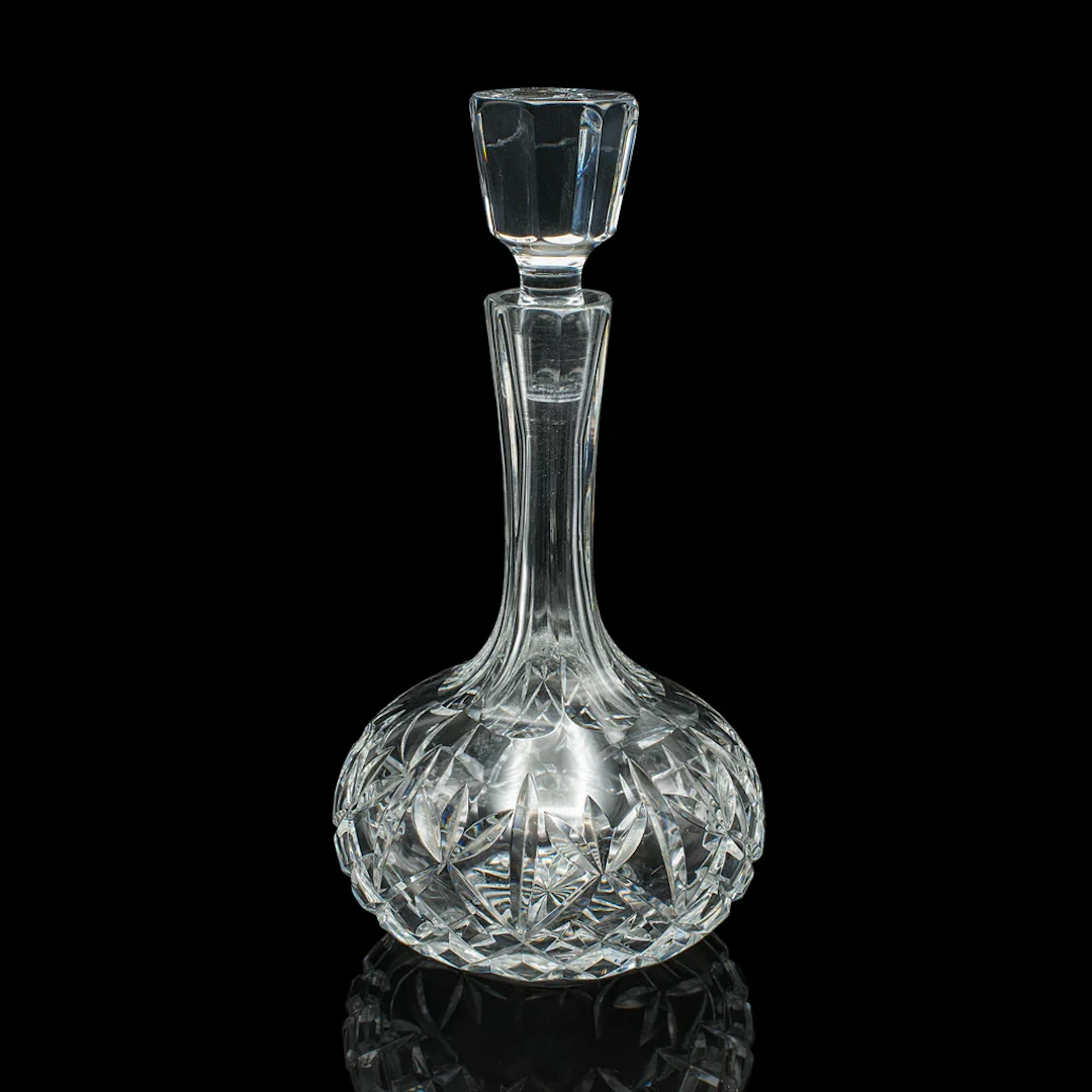 Vintage Merlot Decanter, English Cut Glass, Medium Body Wines, Mid