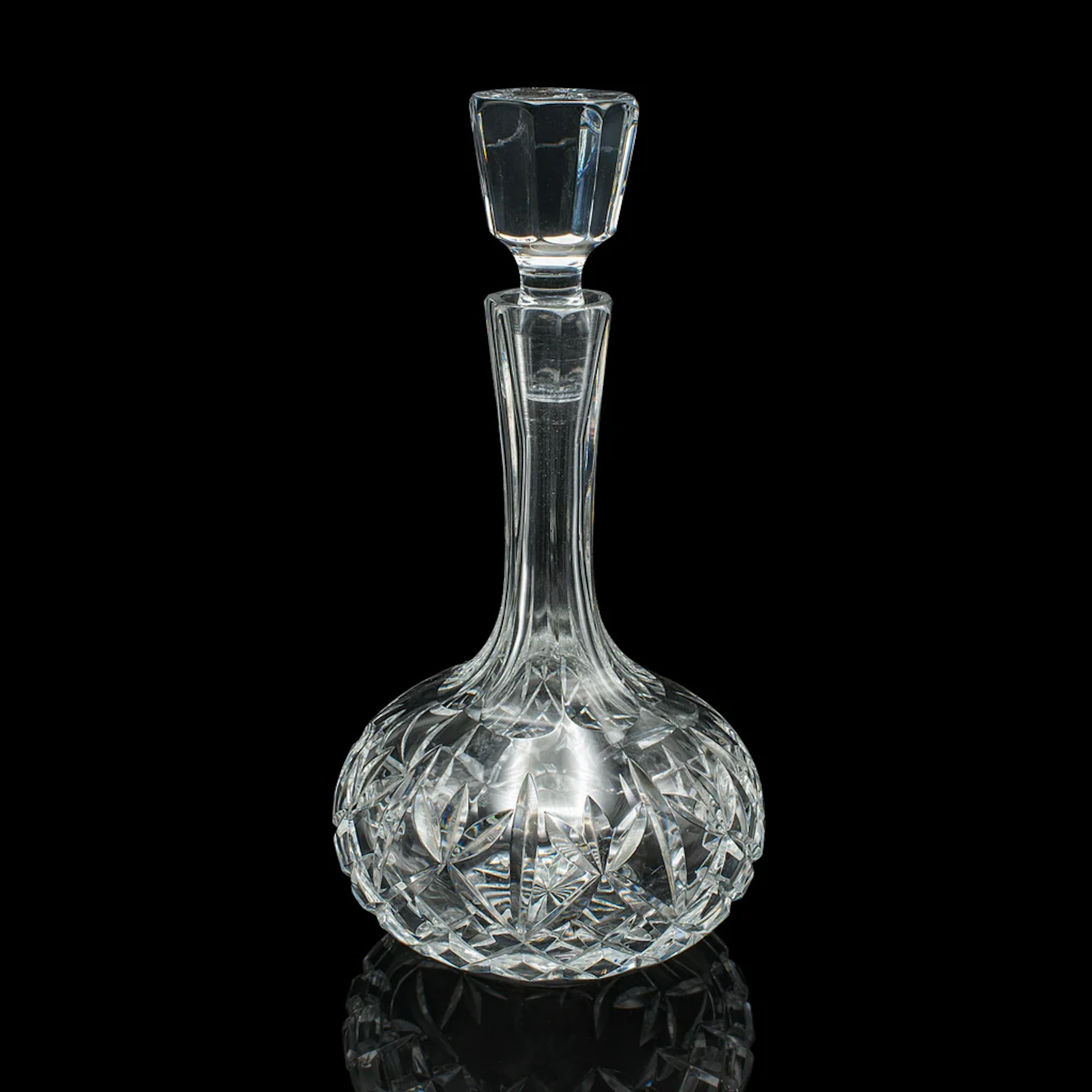 Vintage Merlot Decanter, English Cut Glass, Medium Body Wines, Mid