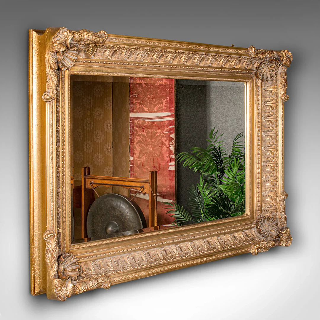Large Vintage Renaissance Revival Wall Mirror, Continental, Giltwood