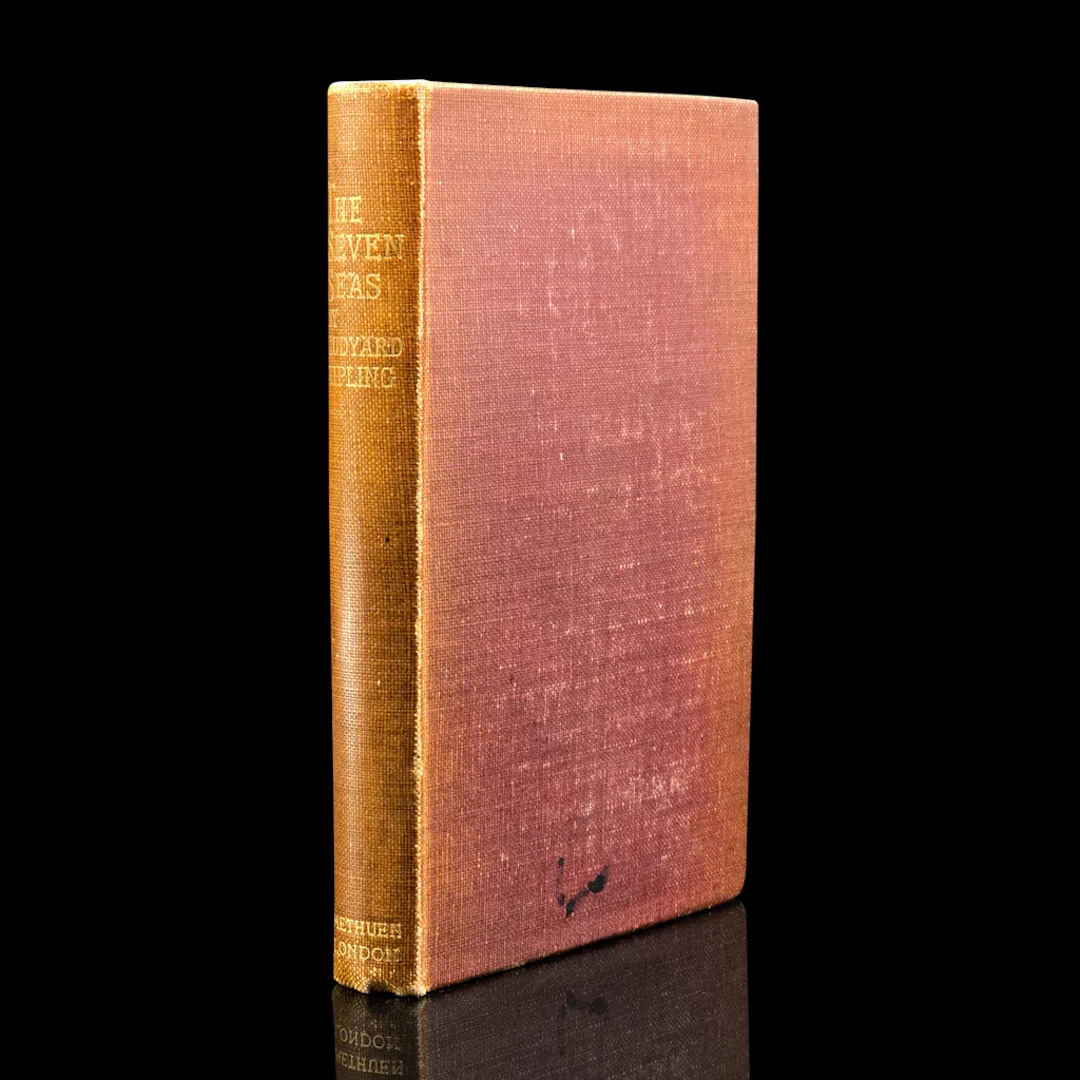 Antique Poetry Book, The Seven Seas, Rudyard Kipling, Poems, Literary Classic