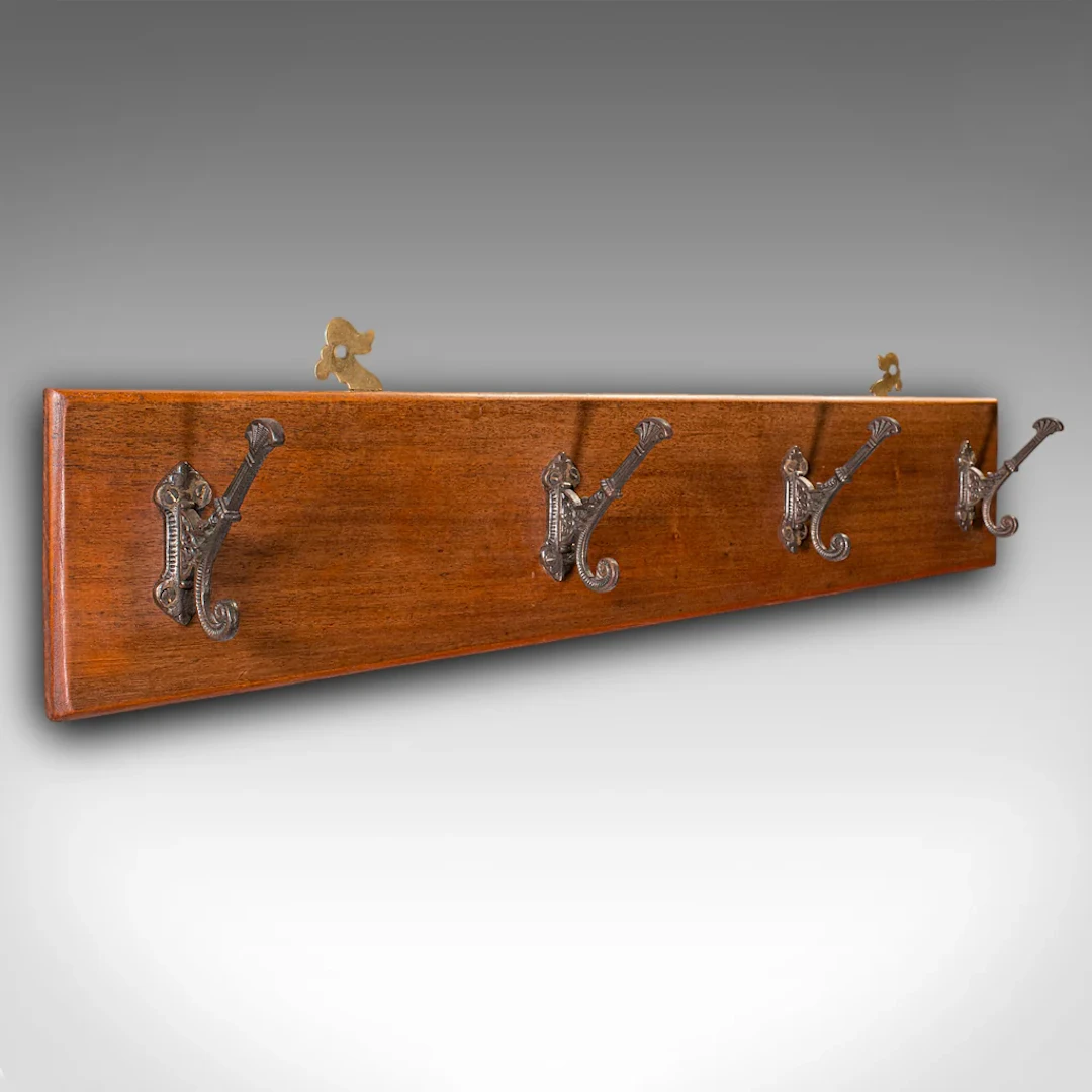 Antique Coat Rack, English, Cloakroom, Reception Hall, Mounted Hooks, Victorian