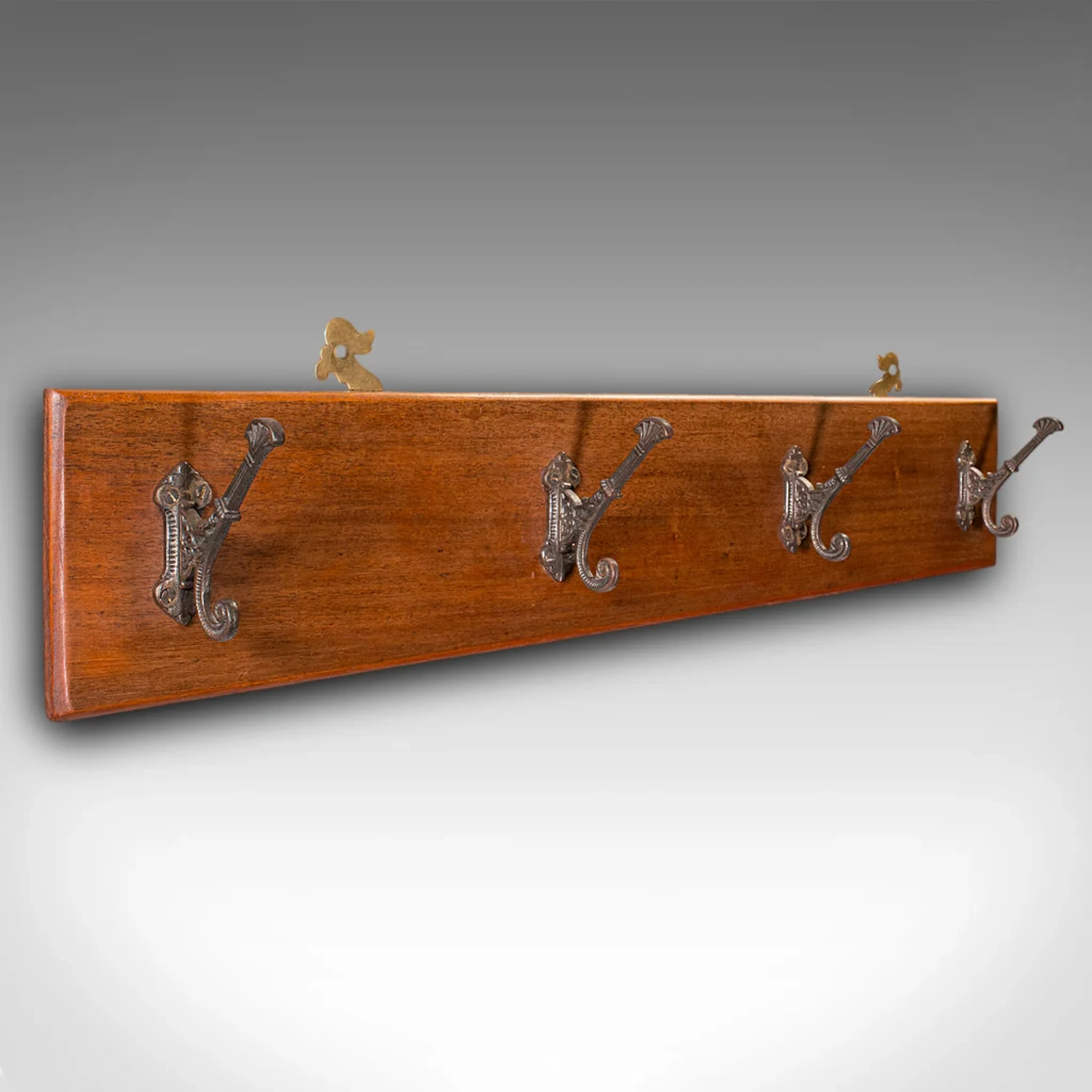 Antique Coat Rack, English, Cloakroom, Reception Hall, Mounted Hooks, Victorian