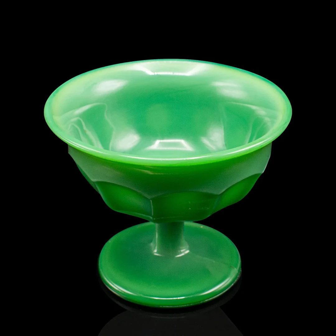Small Vintage Ice Cream Bowl, English, Glass, Dessert Dish, Art Deco