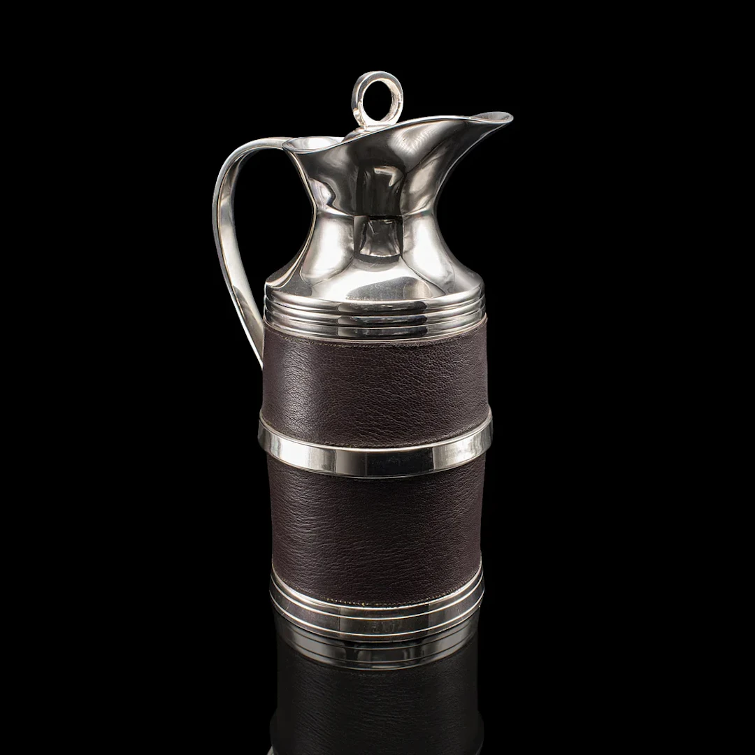 Vintage Polo Club Vacuum Flask, English, Leather, Cooling Jug, Warming Pitcher