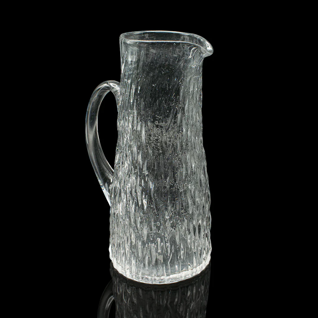 Vintage Lemonade Jug, English, Glass, Drinks Pitcher, Serving Ewer, Mid Century